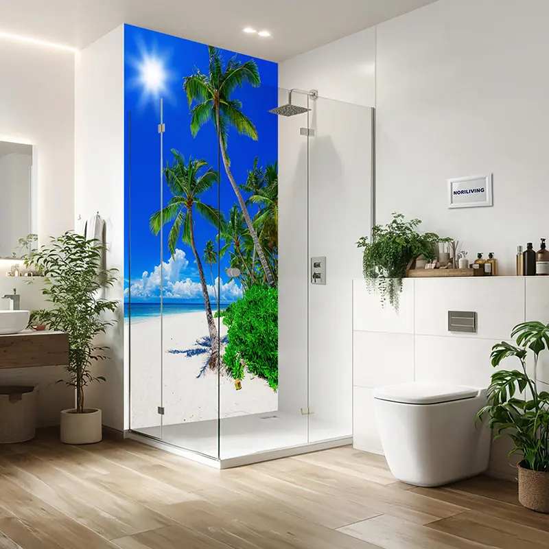 Duschrückwand Einzel | Alu Am Palmenstrand 771