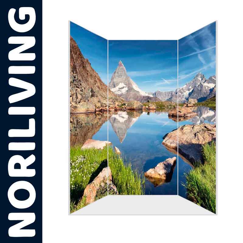 Raumtrenner mit Matterhorn Panorama Dreiteiliger Raumtrenner mit Matterhorn und Berglandschaft als Motiv