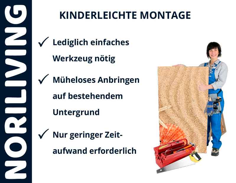 NORILIVING - Kinderleichte Montage, müheloses Anbringen mit einfachem Werkzeug Anleitung für einfache Montage von NORILIVING-Produkten mit minimalem Zeitaufwand