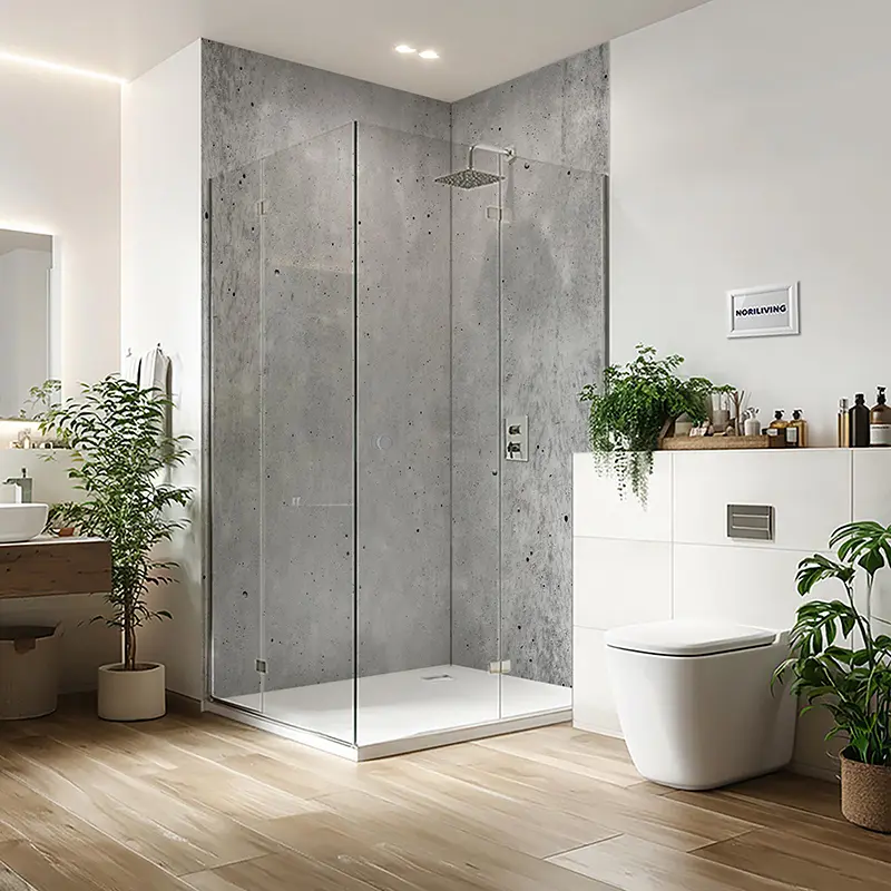 Duschrückwand Aluverbund Beton getigert 832 schwarz-weiß