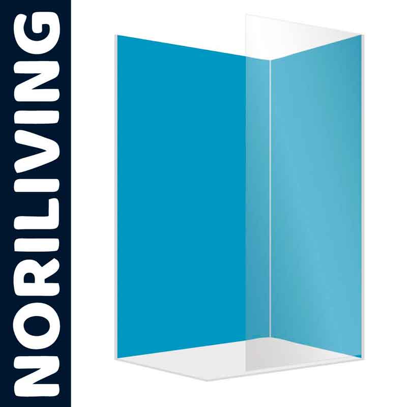 NORILIVING Duschabtrennung für Badezimmer Transparente Eck-Duschwand von NORILIVING in Blau