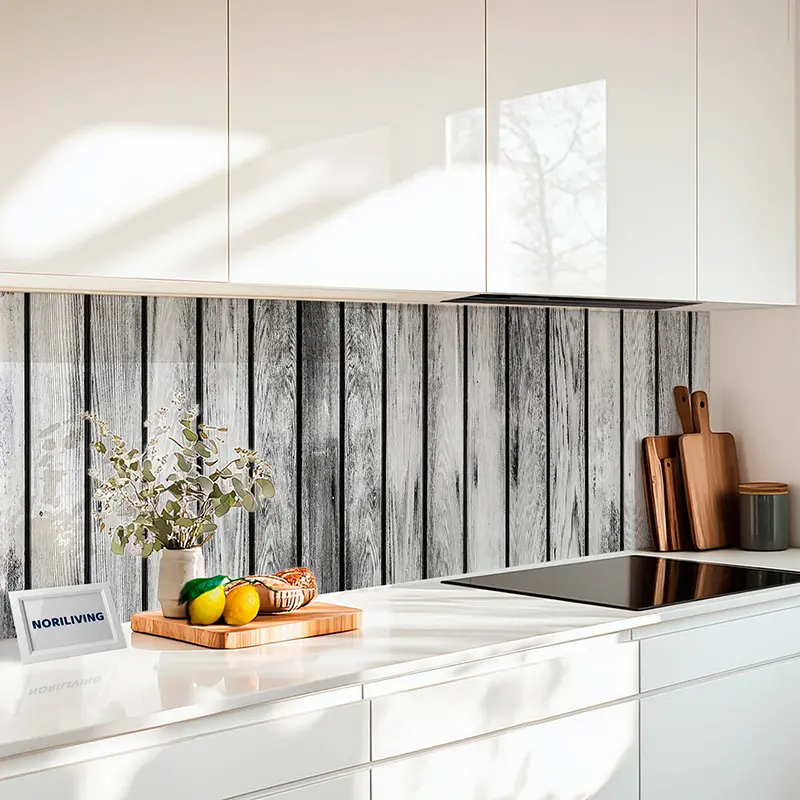 Fliesenspiegel Alu Holzzaun 359 schwarz-weiß