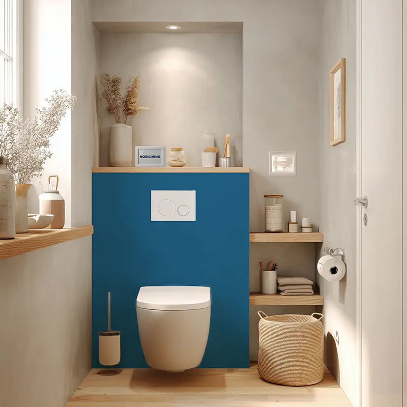 Toilettenrückwand Alu Unifarbe Blau 2342