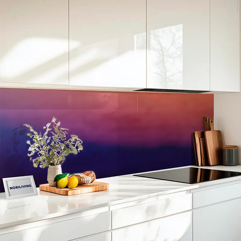 Fliesenspiegel Alu Rosa Lotusblume mit Sonnenaufgang im Hintergrund 814