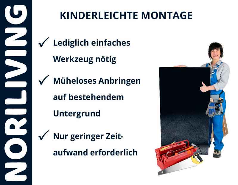 Einfache Montage mit Noriliving Produkten Noriliving Produktanzeige mit einfacher Montage für Heimwerker