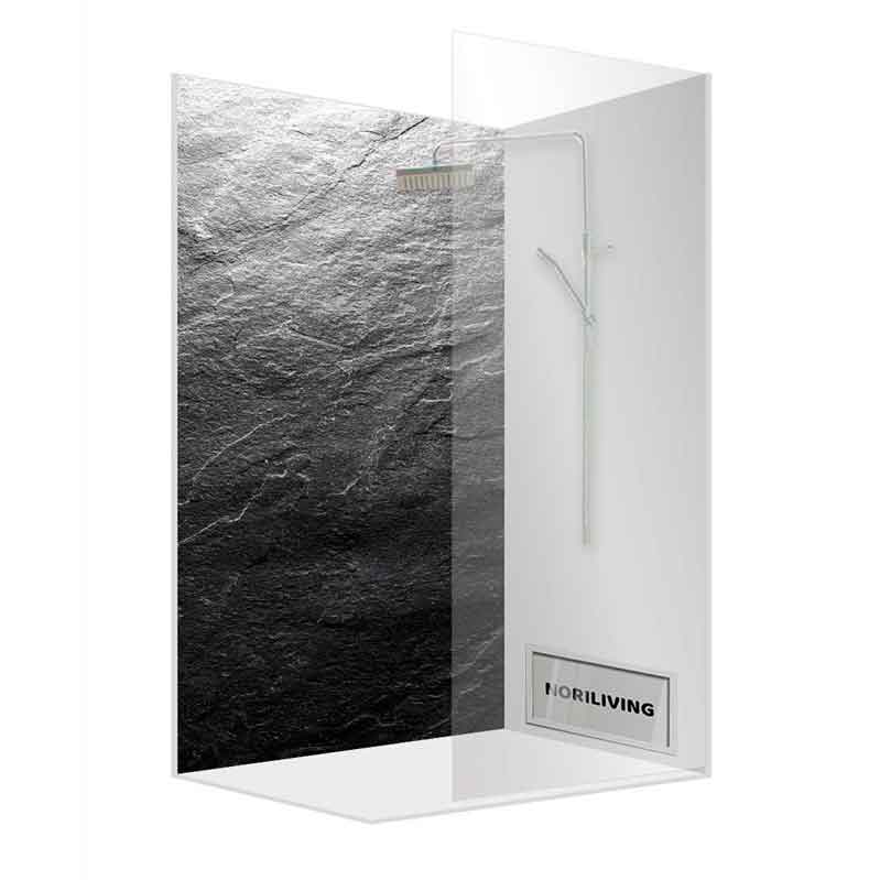 Duschrückwand Einzel | Ecke | Alu Stein Schiefer 349a Duschrückwand Einzel | Ecke | Alu Stein Schiefer 349a
