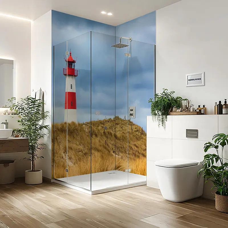 Duschrückwand Einzel | Ecke | Nische | Alu Leuchtturm von List auf Sylt Nordsee 809