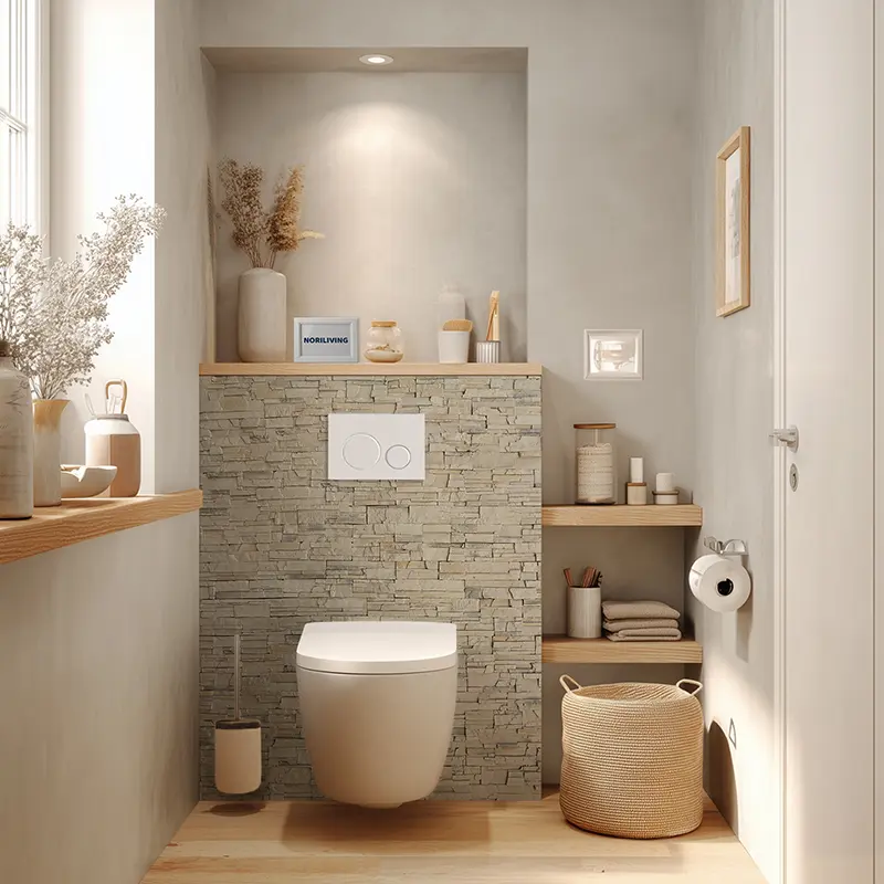 Toilettenrückwand Alu Steinwand beige 327