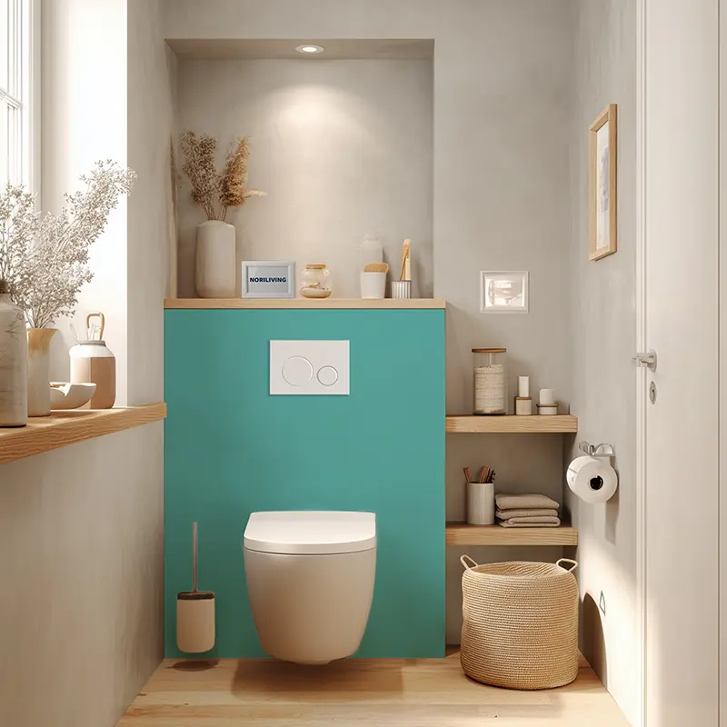 Toilettenrückwand Alu Unifarbe Türkis 2368