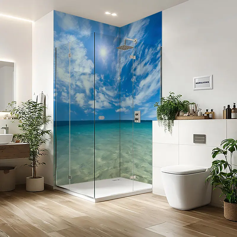 Duschrückwand Einzel | Ecke | Alu Am Strand 237