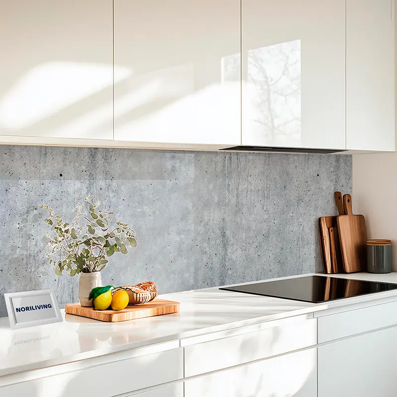 Küchenrückwand Alu Beton Steinwand hell grau 832