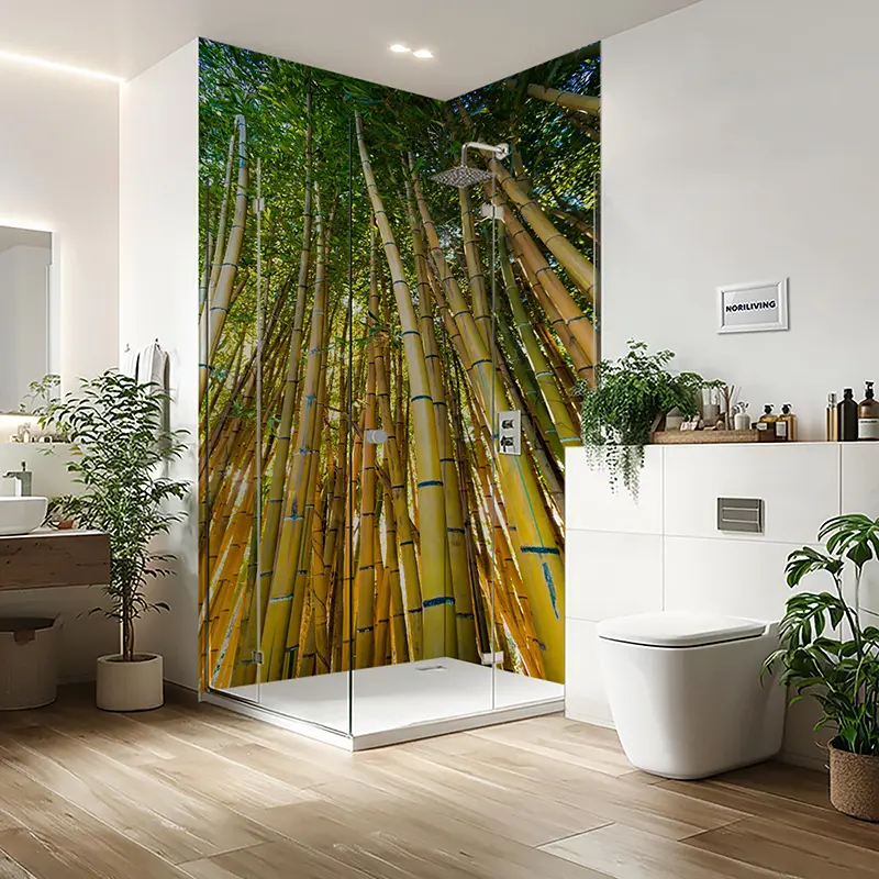 Duschrückwand Einzel | Ecke | Nische | Alu Bambus 726