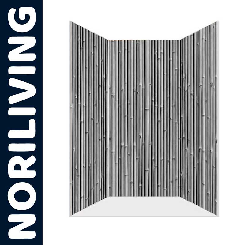 Dreiteiliger Raumteiler mit Bambus-Design von Noriliving, ideal für Privatsphäre und Dekoration.