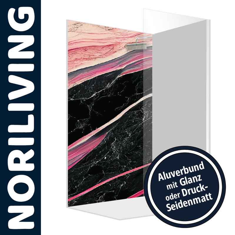 Designplatte von NORILIVING mit abstrakten Mustern und Aluverbund-Oberfläche