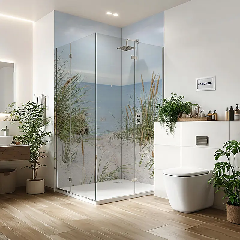 Duschrückwand Einzel | Ecke | Nische | Alu Dünengras im Wind 428