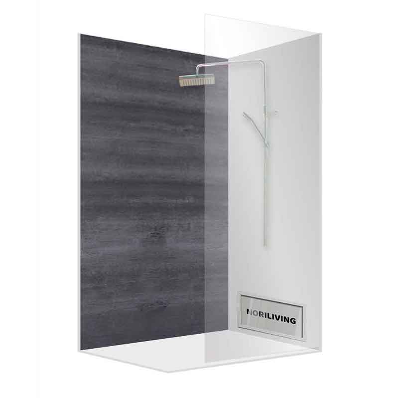 Elegante Duschkabine mit Glaswand und moderner Armatur Moderner Duschbereich mit Glaswand und stilvoller Duscharmatur