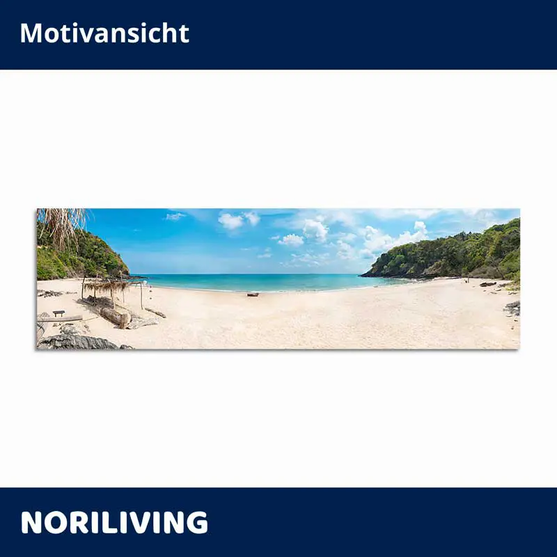Breites Panorama Leinwandbild: tropischer Sandstrand